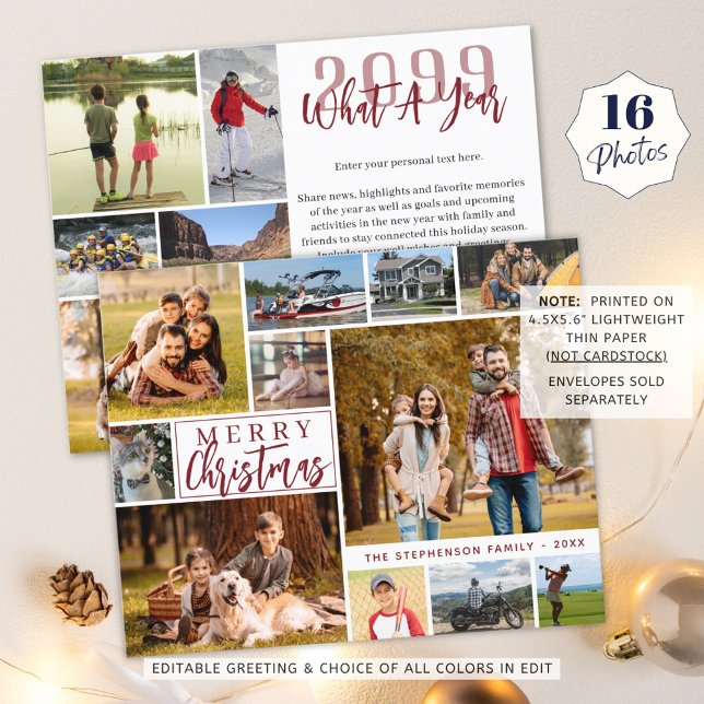 Budget Christmas A Year To Remember 16 Photo Card (Creator Uploaded)