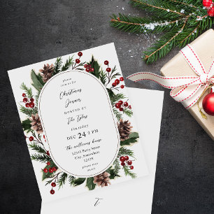 Budget Christmas Berries & Pine Dinner or Party