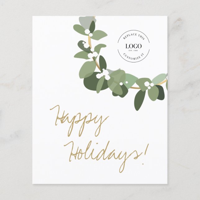 Budget Christmas Business logo Gold black Wreath (Front)