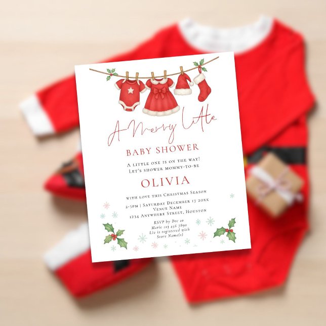 Budget Christmas Clothesline Baby Shower Invite (Creator Uploaded)