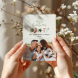 budget Christmas cookie 1 photo candy cane Holiday Card<br><div class="desc">budget fun festive design featuring watercolor winter favourites - hot chocolate,  candy cane,  stocking. Merry Christmas in contemporary 1 photo script font,  perfect to celebrate the holiday season. can be edited,  part of a collection.</div>