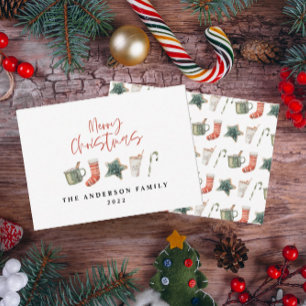 budget Christmas cookie drinks candy cane holiday Card