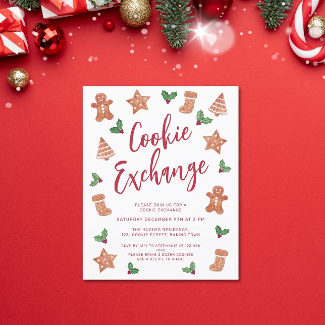 Budget Christmas Cookie Exchange Party Invitation  (Creator Uploaded)