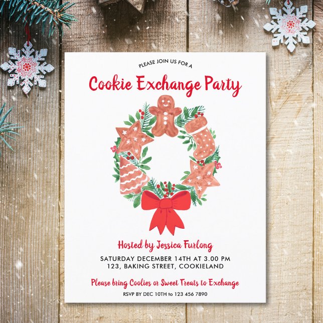 Budget Christmas Cookie Exchange Party Invitation (Creator Uploaded)