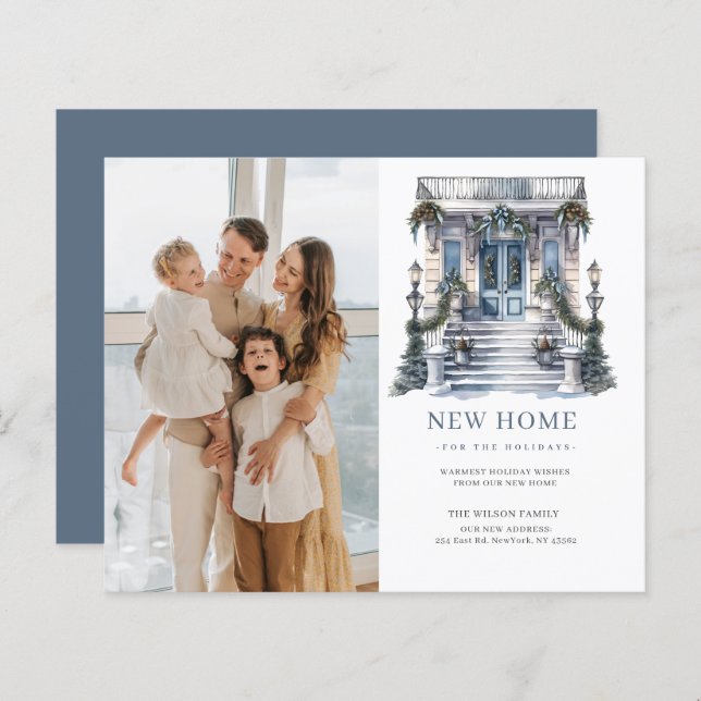 BUDGET Christmas Door Moving Photo Holiday Card (Front/Back)