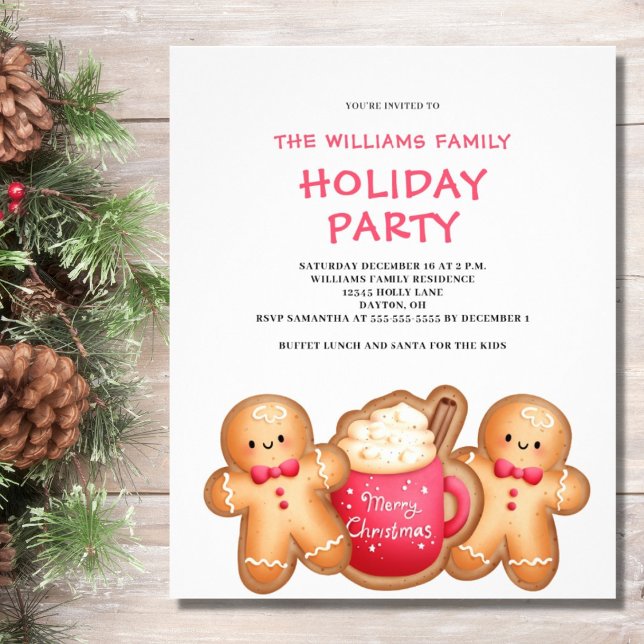 Budget Christmas Gingerbread Cocoa Invitation Flyer (Creator Uploaded)