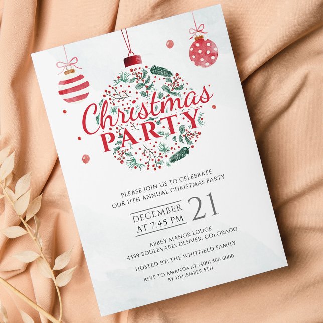 Budget Christmas Holiday Office Party Invitation Flyer (Modern Christmas Holiday Party Invitation Flyer)