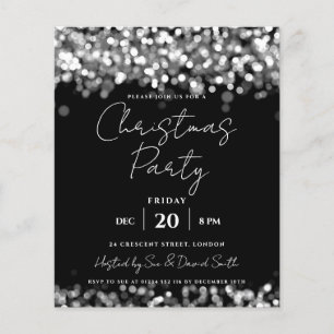 Budget Christmas Holiday Silver Lights Invite