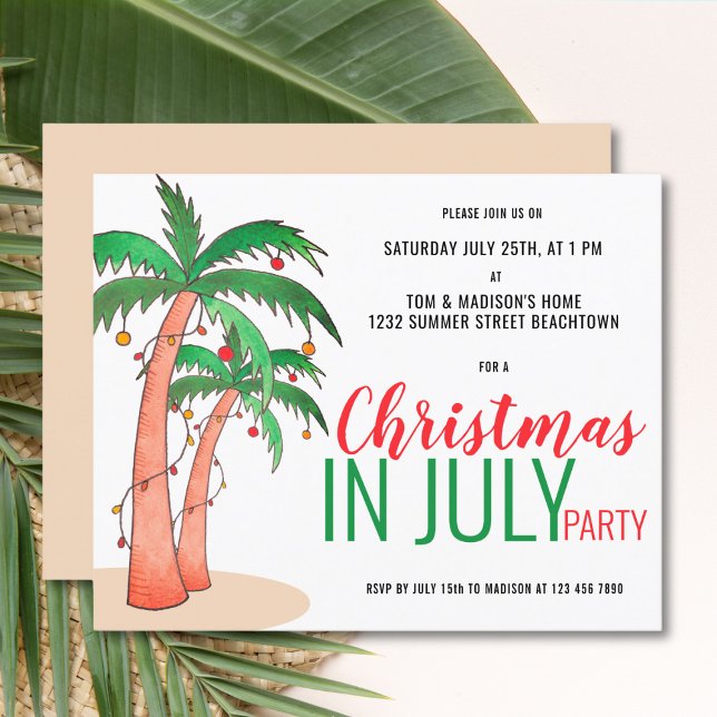Budget Christmas in July Summer Party Invitation (Creator Uploaded)