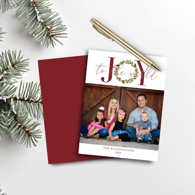 Budget Christmas Joy to the World Holiday Photo (Budget Christmas Joy to the World Holiday Photo Card)
