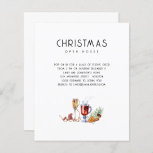 Budget Christmas Open House Drinks Invite
