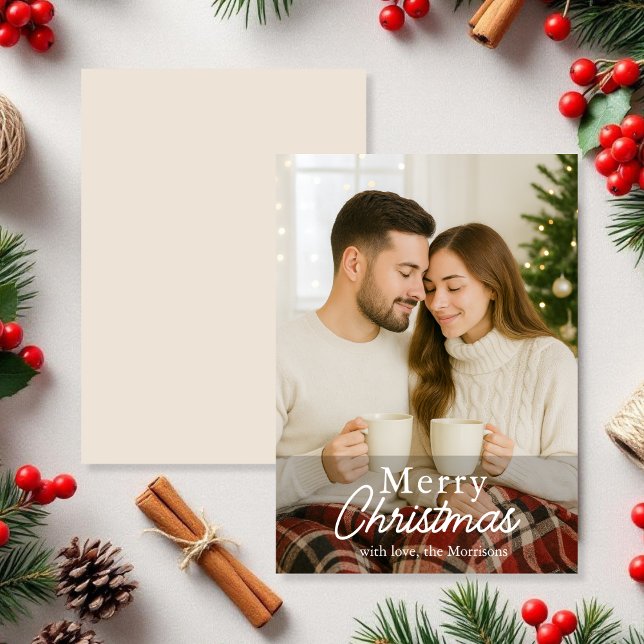 Budget Christmas Photo Modern Elegant Holiday Card (Creator Uploaded)
