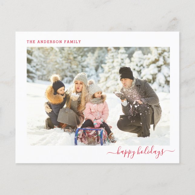 Budget Christmas Photo Modern Minimal 2025 Card (Front)
