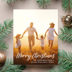 Budget Christmas Photo Script Overlay Holiday Card
