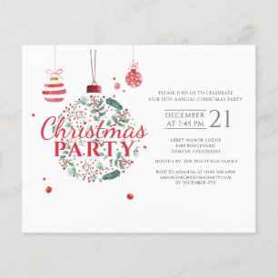 Budget Christmas Red Green Party Flyer