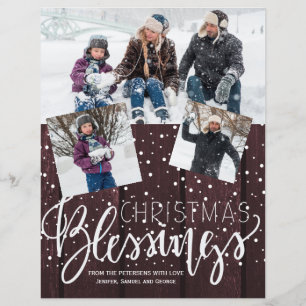 Budget Christmas rustic wood photo winter holiday Flyer