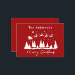 budget Christmas santa and reindeer sleigh   Card<br><div class="desc">Christmas traditional santa and reindeer sleigh design message on reverse</div>