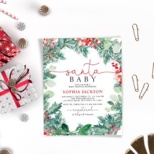 Budget Christmas Santa Baby Shower Invitation