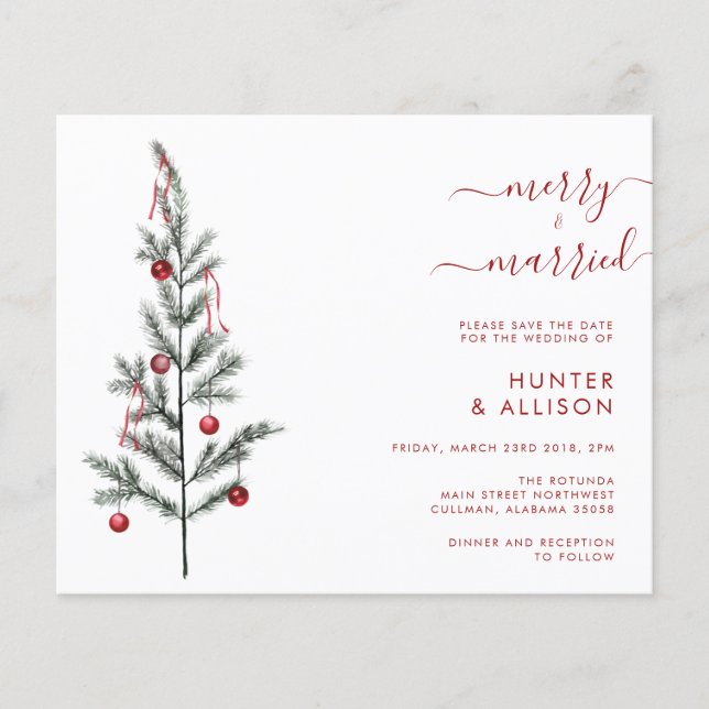BUDGET Christmas Save the Date Invitation Flyer (Front)