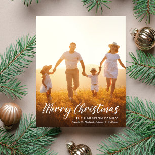 Budget Christmas Script Photo Overlay Holiday Card