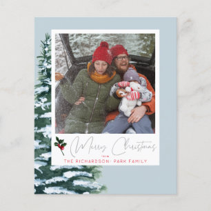 Budget Christmas Tree, Holly & Instant Photo Blue Flyer