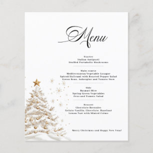 Budget Christmas Tree Menu Card Paper Sheet