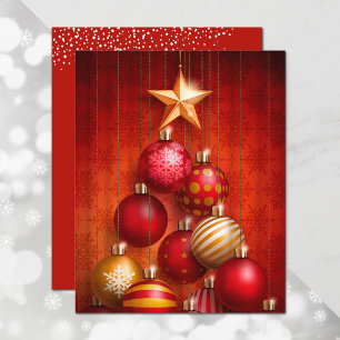 Budget Christmas Tree Ornaments Holiday Card
