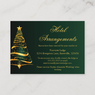 Budget Christmas Tree Wedding Hotel Details Enclosure Card