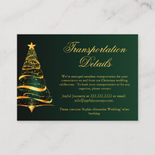 Budget Christmas Tree Wedding Transport Details Enclosure Card