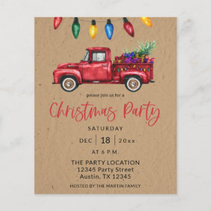 Budget Christmas Truck & Lights Faux Kraft Party B Flyer