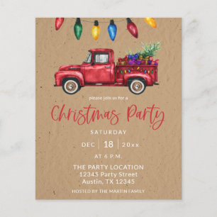 Budget Christmas Truck & Lights Faux Kraft Party Flyer
