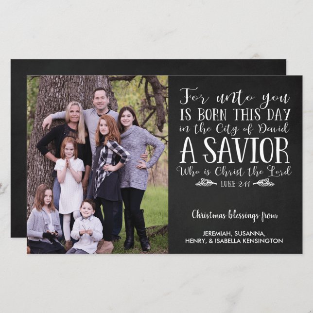 Budget Christmas Verse Typography Photo (Front/Back)