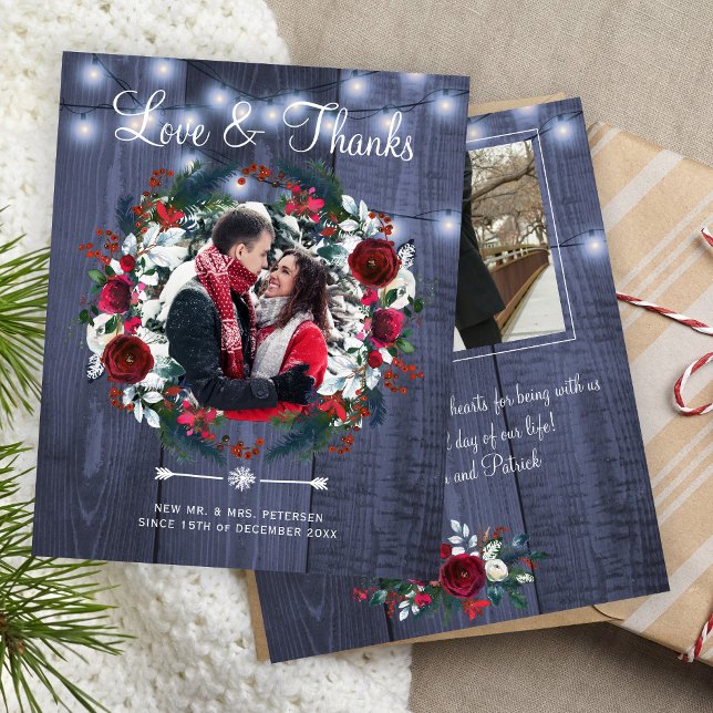 Budget Christmas wedding newlyweds photo thank you (Creator Uploaded)