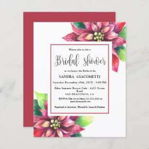 Budget Christmas Winter Bridal Shower Invitation