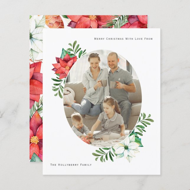 BUDGET Christmas Winter Poinsettia Flower Frame (Front/Back)