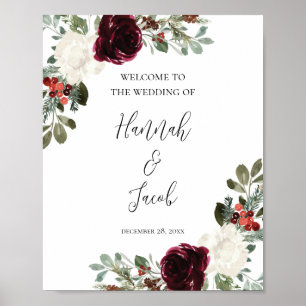 Budget Christmas Winter Wedding Welcome Sign