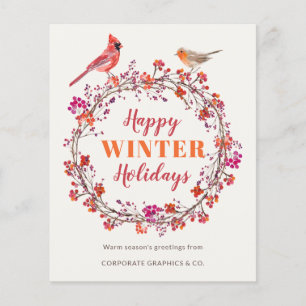 Budget Christmas wreath business holiday greetings