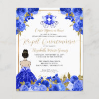 Budget Cinderella Royal Blue Princess Quinceanera