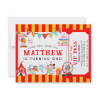 Budget Circus Carnival Show Ticket Cute Birthday