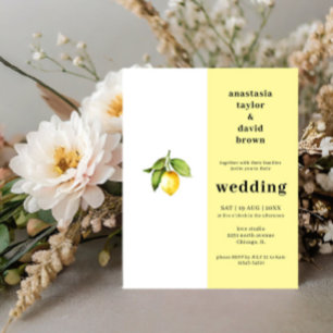 Budget Citrus Lemon  Wedding Invitation