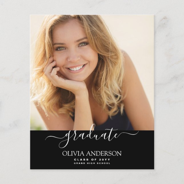 Budget Class of 2023 Black Photo Graduation Flyer (Front)