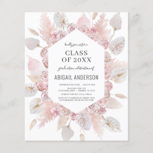 Budget Class of 2023 Boho Grad Party Invitation Flyer