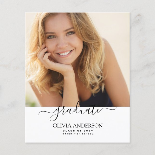 Budget Class of 2023 White Photo Graduation Flyer (Front)