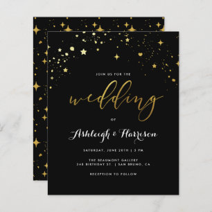 Budget Classic Black & Gold Star Confetti Wedding