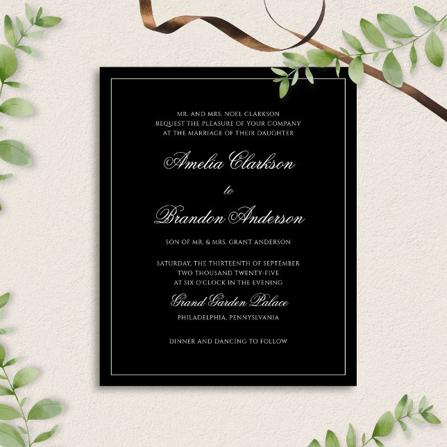 BUDGET Classic Black & White Border Script Wedding (Creator Uploaded)