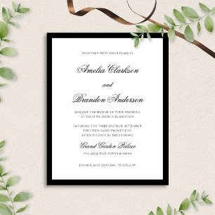 BUDGET Classic Black & White Formal Script Wedding