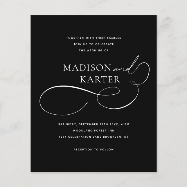 BUDGET Classic Black White Infinity And Wedding (Front)