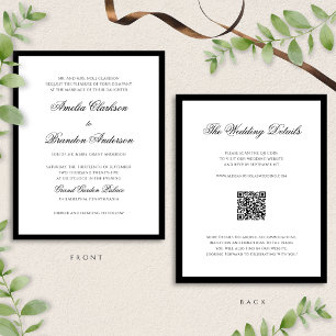BUDGET Classic Black & White QR Code Wedding