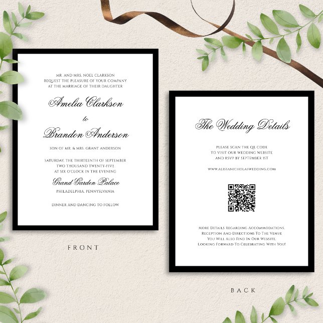 BUDGET Classic Black & White QR Code Wedding (Creator Uploaded)