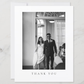 Budget Classic Formal Wedding Photo Thank You Card